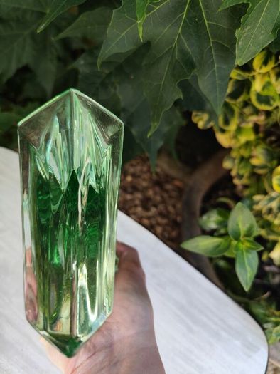 Green Glass Candlestick