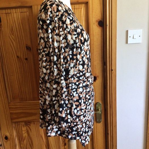F&FLadies Black Brown Beige Sparkle Dressy party special occassion top size 22