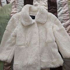 Cream Faux Fur Ladies Jacket Size 8