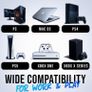 Chroma Gaming Keyboard UK Layout + Slim, Durable, Ergonomic, Quiet, Water Resistant, Silent Keys, USB + Wired Backlit Keyboard for Laptop PC Mac Gamer PS4 keyboard + NEW VERSION + Black  O5wt Image 3