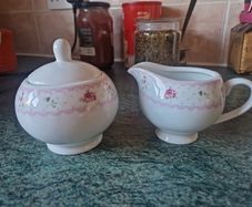 Tara pottery,  sugar bowl and milk jug