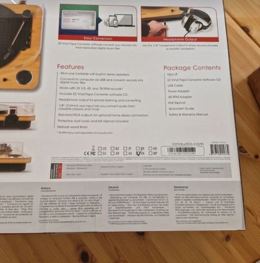 ION Max LP- conversion turntable with Stereo Speakers