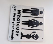Cast Iron Sign for Bathroom