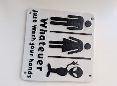 Cast Iron Sign for Bathroom