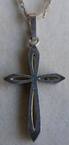 Vintage Sterling Silver 925 Cross Pendant with Optional 11,5"  Chain 5,7g