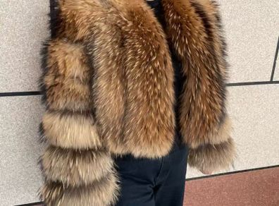 authentic raccoon fur coat