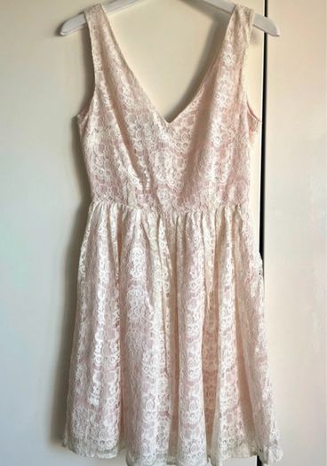 Atmosphere Blush Pink Lace Skater Dress Size 10 NWT Wedding Guest Party Vintage Dress