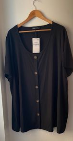 Yours Clothing ladies black ribbed top plus size