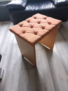 Weighted Vanity Stool with soft cushion seat. In perfect condition