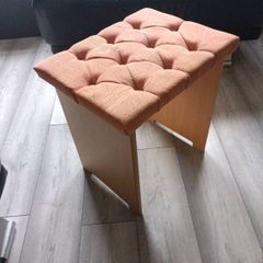 Weighted Vanity Stool with soft cushion seat. In perfect condition