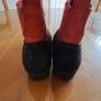 Black and red leather ankle boots size 5 Image 4