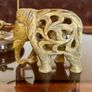 Traditional Hand Carved Soapstone Elephant Figurine Image 2