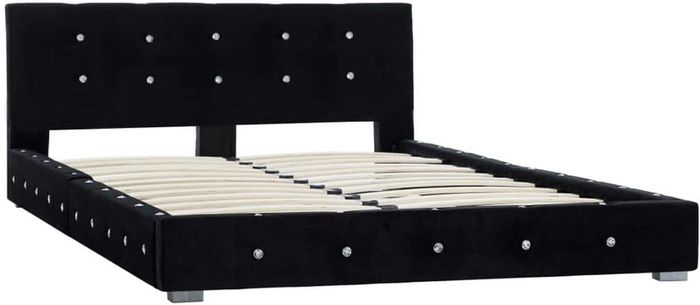 _Upholstered bed: velvet bed, frame double bed, slatted frame, multiple choices