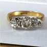 Vintage 24ct Gold Diamond Trilogy Ring Image 9