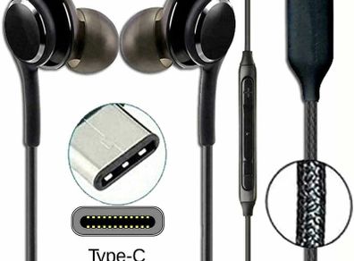 USB-C Type-C Headphones Earphones Handsfree For Samsung Galaxy Mobile Phones