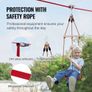 Zipline Kit for Kids and Adult, 65 ft Zip Line Kits Up to 500 lb, Backyard Outdoor Quick Setup Zipline, Playground Entertainment with Zipline, Nylon Safety Harness, Seat, and Handlebar Image 4
