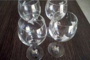 Wine Glasses with Etched Motif on Glass.