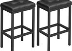 _Set of 2 Bar Stools 40 x 30 x 62 cm Backless PU Cover Easy Assembly Industrial Design Dining