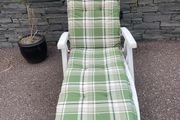 1 x Heavy Duty Plastic Sunlounger - Deckchair With Cushion - Can Deliver