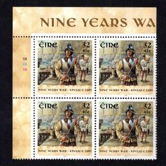2001 Ireland Kinsale 1601 (Nine Years Wars) 41c/32p Commemorative Stamps Plate Block 1B1B1B1B Mint Never Hinged (MNH)