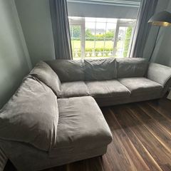 Grey Corner Sofa with Chaise - good condition