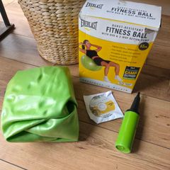 Everlast Training Camp Burst-Resistant Exercise Ball 65cm Green w/ Pump
