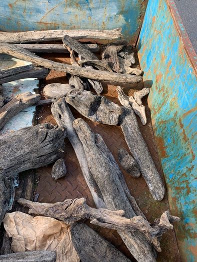 Substantial Collection of Old Bog Oak. Delivery by van can be arranged.