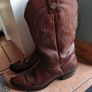 RARE Vintage Harley-Davidson Brown Leather Cowboy Boots Men's Size UK 10 Image 7