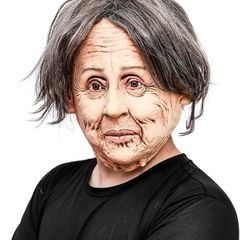 Old Woman Mask Latex Human Realistic Full Head Mask Fancy Dress Halloween Costume Party
