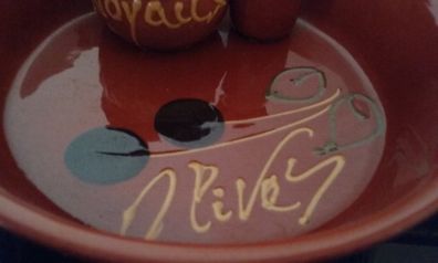 Small Pottery Olive Dish