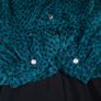 Vivify Boutique Teal Green Black Jacquard High Neck Peplum Layered Chiffon Skirt Midi Dress Size S Image 5