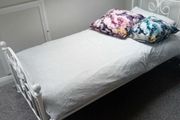 As New - Stunning High Quality White Single Metal Bed Frame - Can Deliver