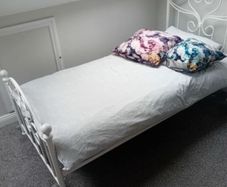 As New - Stunning High Quality White Single Metal Bed Frame - Can Deliver