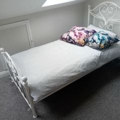 As New - Stunning High Quality White Single Metal Bed Frame - Can Deliver