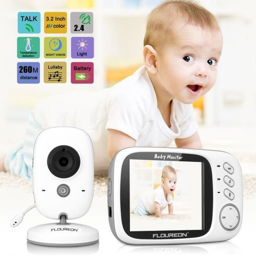 Wireless Video Color Baby Monitor with 3.2Inches LCD 2 Way Audio Talk Night Vision Surveillance Security Camera Babysitter