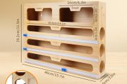 Foil Dispenser with Cutter, 5 in 1 Foil and Cling Film Dispenser, Roll Organizer Holder for Aluminum Foil, Cling Film, Wax Paper, Parchment Paper, Compatible with 15" Roll 2.2" Tall