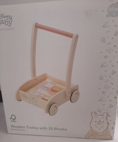 New winnie pooh wooden walker and 24 blocks