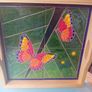 Artisan butterfly ceramic tiled wooden tray Image 2
