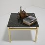 Vintage Square Brass and Black Granite Top Coffee Table, 1970s Image 10