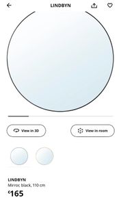 Ikea Lindbyn Mirror- 110cm Black
