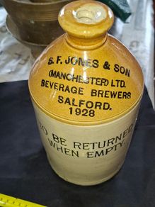 2 Antique Stoneware flagons Large is Dublin, S.F. Jones & Son Manchester PRICE IS FOR 1 ONLY, Postage Available or Collection,