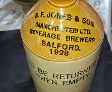 2 Antique Stoneware flagons Large is Dublin, S.F. Jones & Son Manchester PRICE IS FOR 1 ONLY, Postage Available or Collection,
