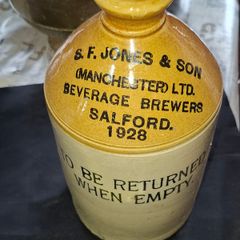 2 Antique Stoneware flagons Large is Dublin, S.F. Jones & Son Manchester PRICE IS FOR 1 ONLY, Postage Available or Collection,