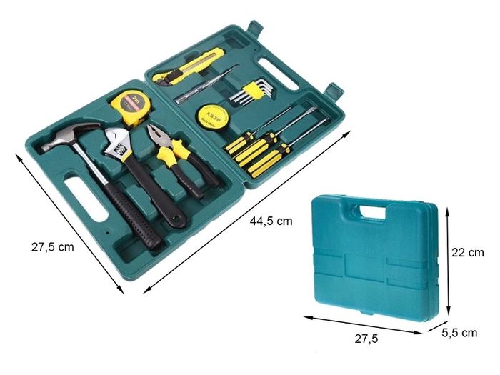 New 16 Pcs Set DIY Tools Screwdrivers Hammer Pliers Wrench Tape Measure #1468