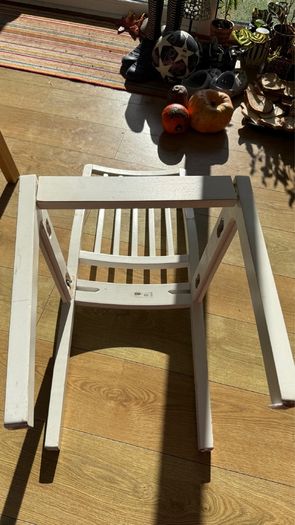 white chair that just broke
