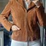 Vintage Tan Suede 100% Leather Biker Jacket Moto Jacket Image 8