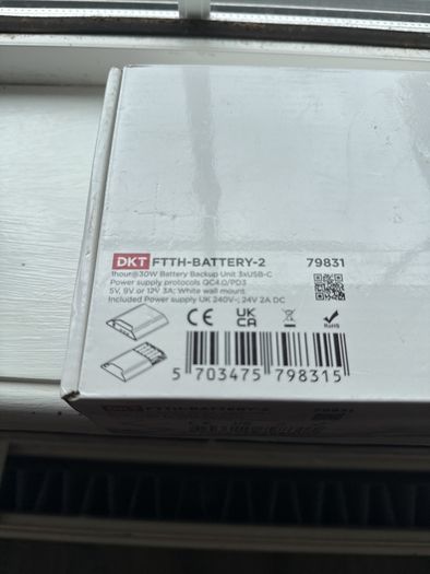 Dkt Ftth Battery 2 Backup Unit 1 Hour 30w 3x Usb-c  Brand New