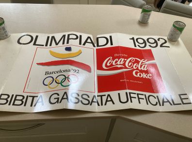 Coca Cola Olympic Games 1992 Barcelona  cardboard sign