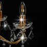 Chandelier with Crystal Beads Golden Round 6 x E14 Image 2