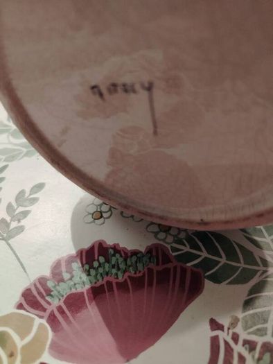 Vintage Hand Panted Cut Out lidded jar plus candle